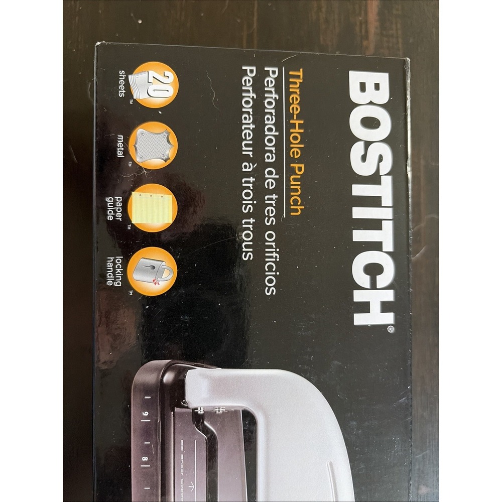 PAPERPRO BOSTITCH OFFICE EZ SQUEEZE 3-HOLE PUNCH, 20 SHEET CAPACITY - GRAY - Picture 3 of 4